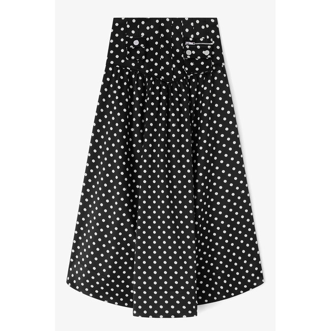 GANNI Printed Double Satin Corset Skirt