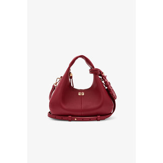 GANNI Hobo Mini Grained Red Dahlia