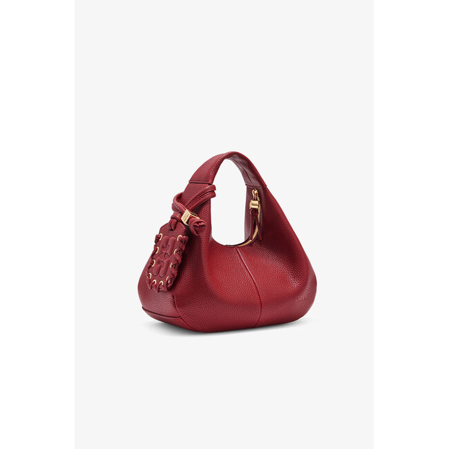 GANNI Hobo Mini Grained Red Dahlia