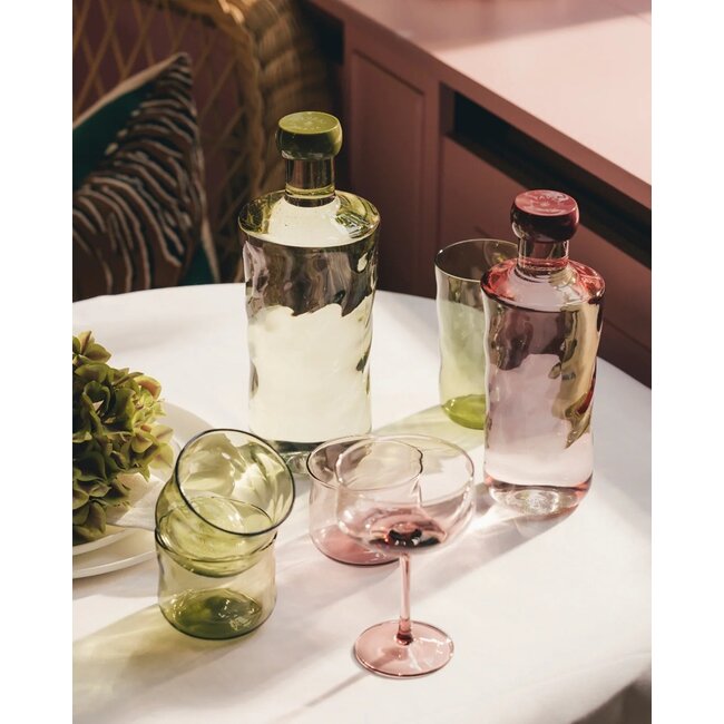 PAVEAU Swirl Small Tumbler Glasses - Moss - Set of 2 pieces