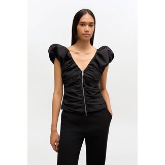 GANNI GANNI Black Ruched Top