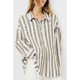 DENIMIST DENIMIST Button front shirt green ecru