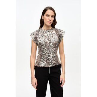GANNI GANNI Printed Stretch Sequins blouse leo
