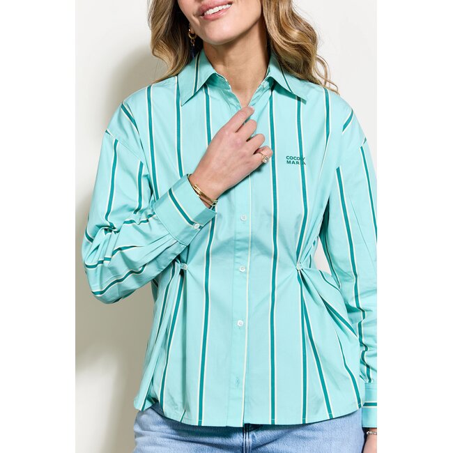 Coco Y Maria Camisa Rosita Green Lemon Stripe