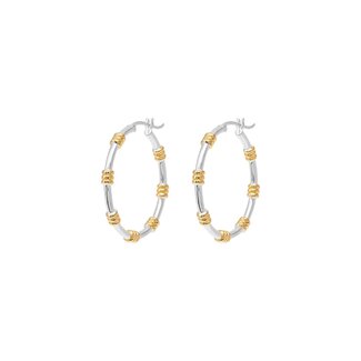 Anna + Nina Anna + Nina Dual Hoop Earrings Silver
