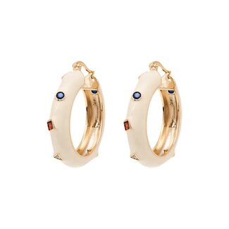 Anna + Nina Anna + Nina Tutti Frutti Hoop Earrings Gold Plated