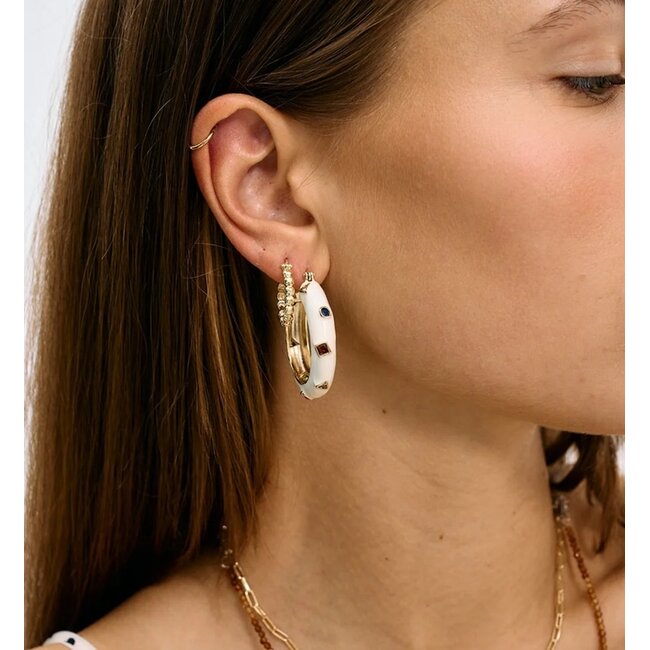 Anna + Nina Tutti Frutti Hoop Earrings Gold Plated