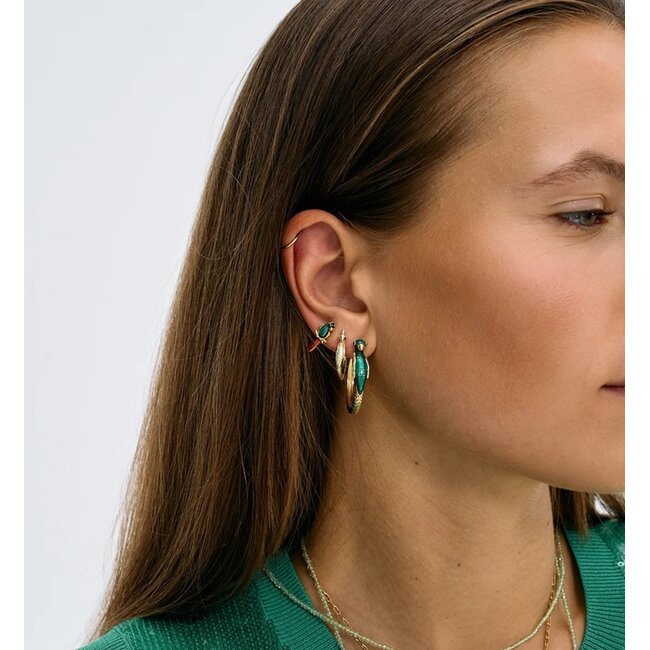 Anna + Nina Bird Of Paradise Hoop Earrings Gold Plated