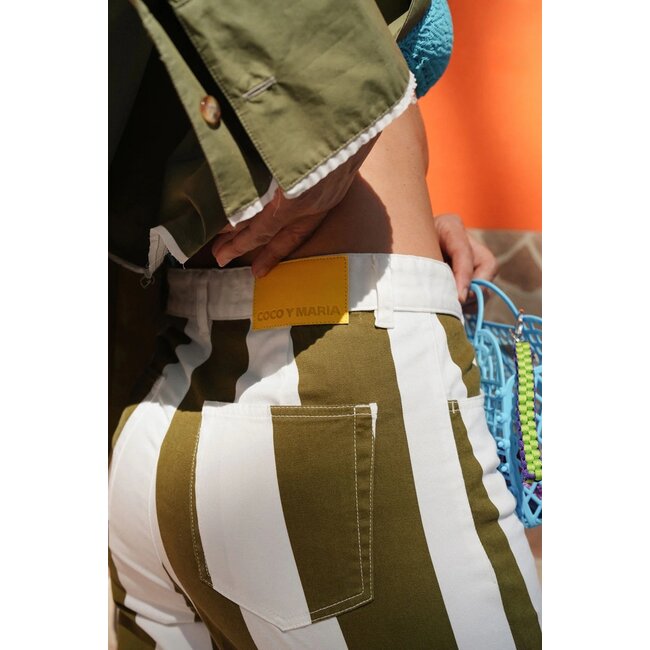 Coco Y Maria Camille Pants Khaki Stripe