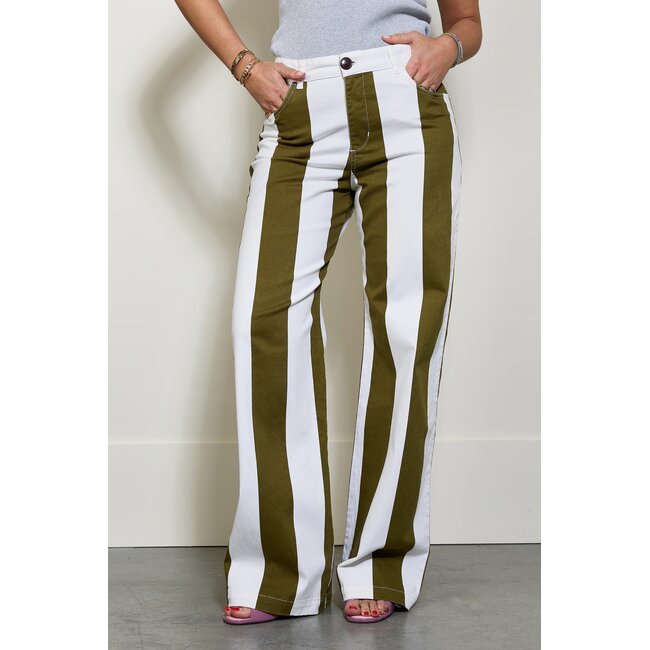 Coco Y Maria Camille Pants Khaki Stripe