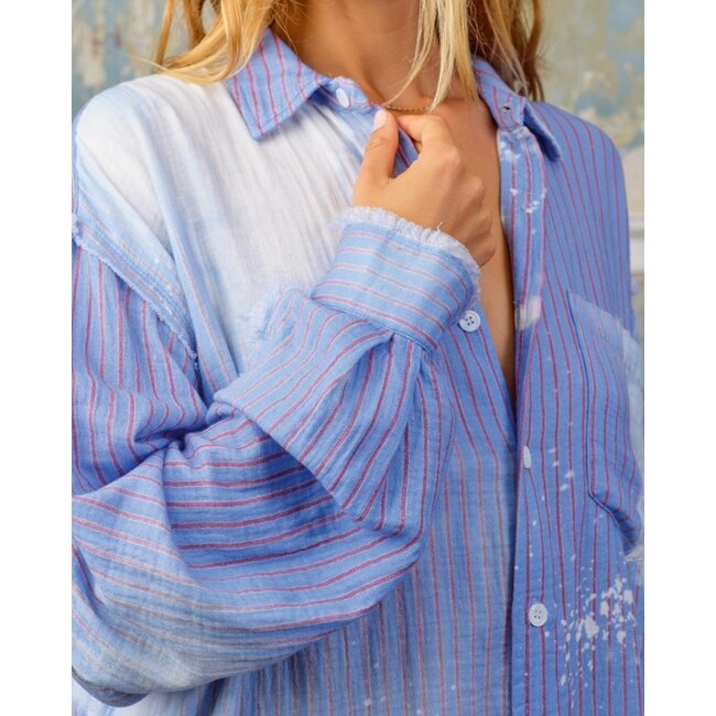 Sea me Happy Harvey Shirt Striped Destressed