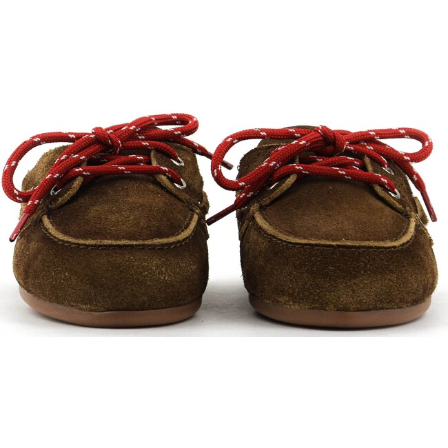 Posa Boat Loafer Mule – Suede Dark brown