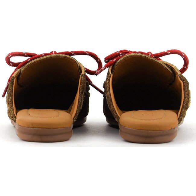 Posa Boat Loafer Mule – Suede Dark brown