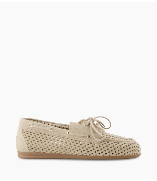 Posa Posa Boat Loafer Perforated – Suede Light taupe