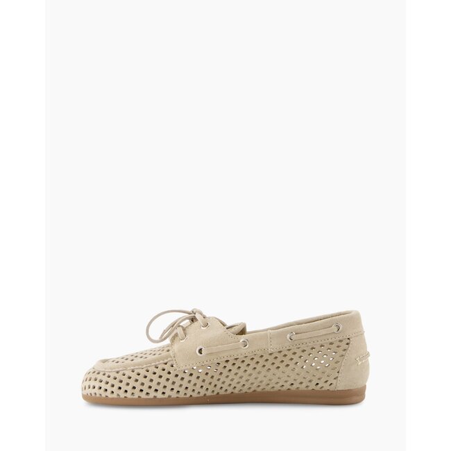 Posa Boat Loafer Perforated – Suede Light taupe