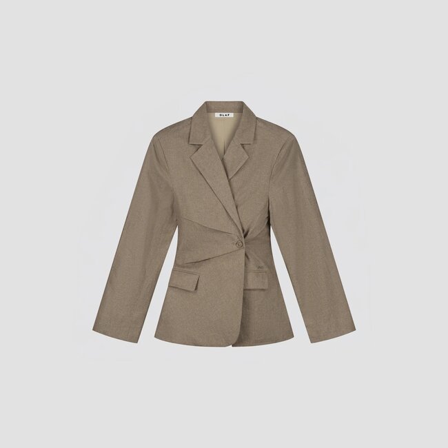 Olaf Asymmetric linen blazer