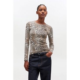 GANNI GANNI Soft Cotton Rib Leo Long Sleeve