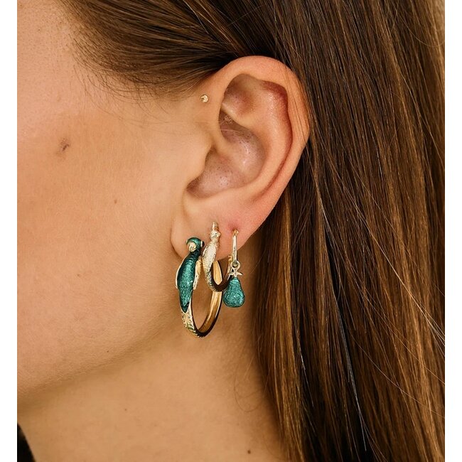 Anna + Nina Single Lush Pear Ring Earring Gold Plated