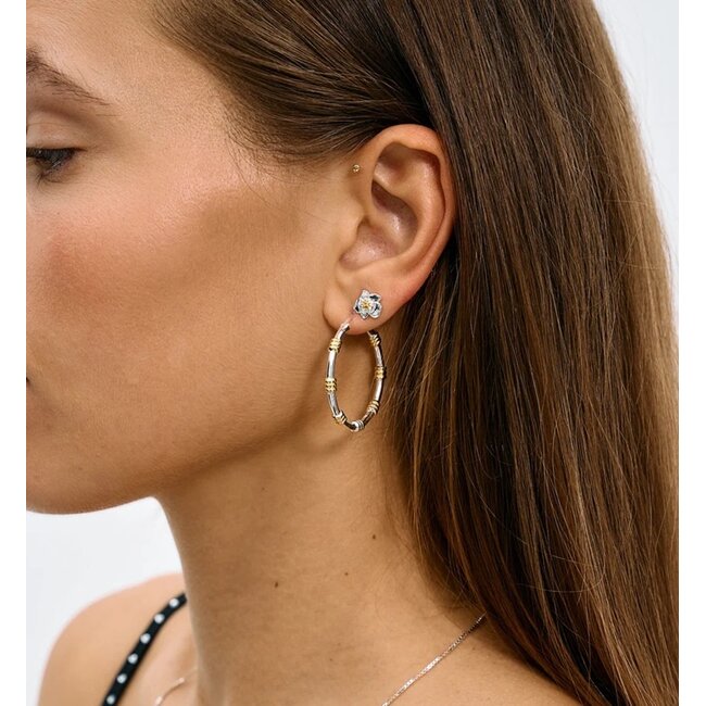 Anna + Nina Single Fiorita Stud Silver