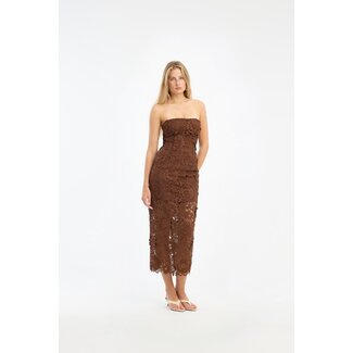 Rotate 3D Lace Midi Dress