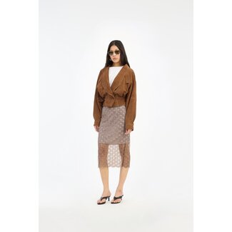 Rotate Scaollop Sequin Midi Skirt