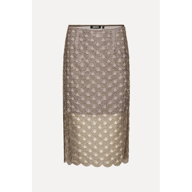 Rotate Scaollop Sequin Midi Skirt