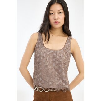 Rotate Scallop Sequin Top