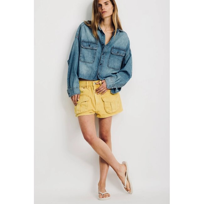 DENIMIST Claire cargo short vibrant yellow
