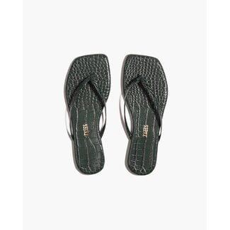 TKEES TKEES Square Toe Lily Emerald Croc