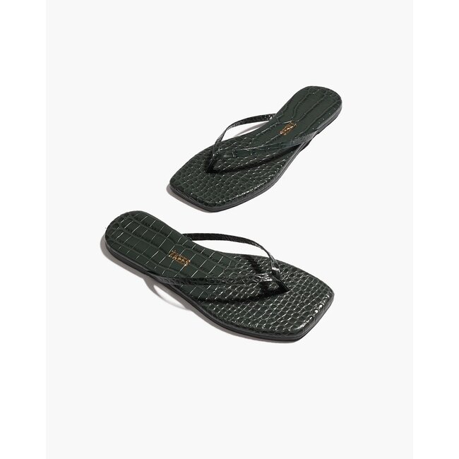 TKEES Square Toe Lily Emerald Croc