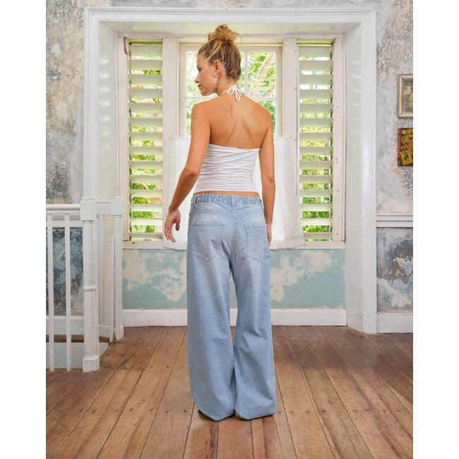 Sea me Happy Atlanta Pants Washed Denim Striped