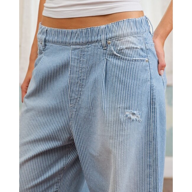Sea me Happy Atlanta Pants Washed Denim Striped