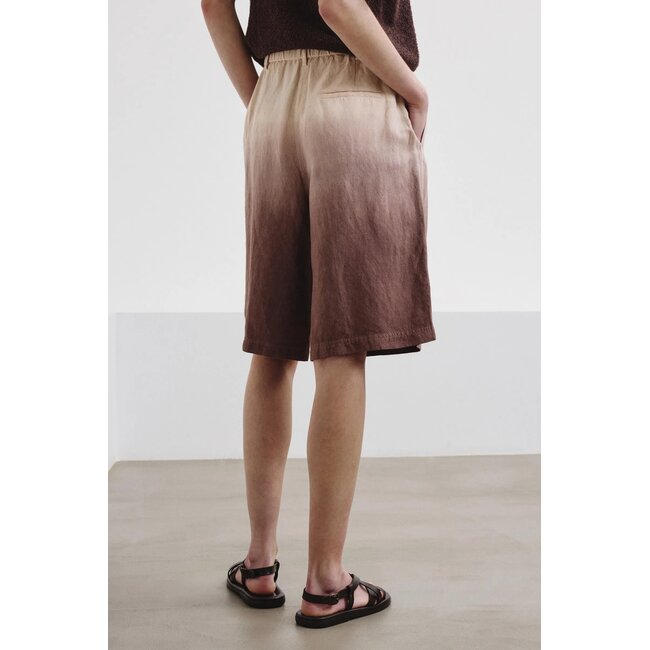 POMANDÈRE Degradé burnt-viscose and linen fabric shorts