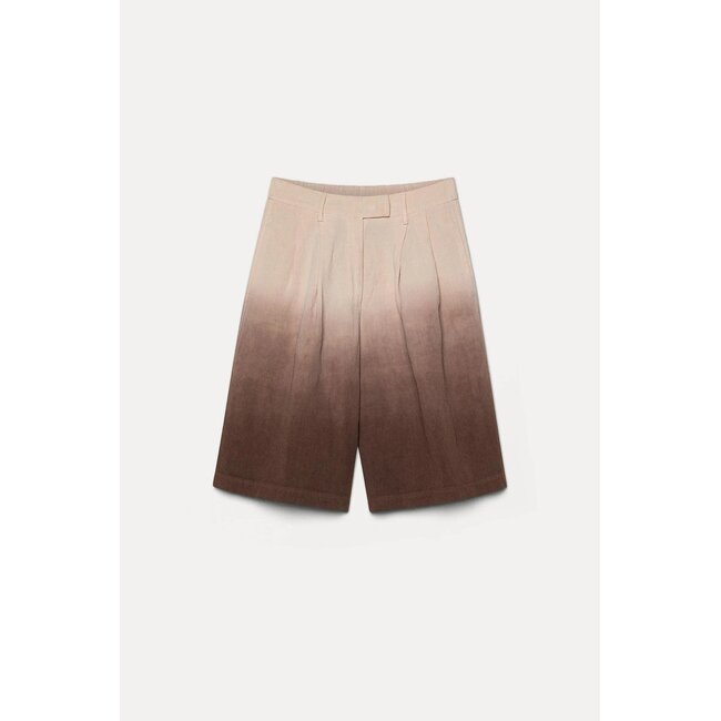 POMANDÈRE Degradé burnt-viscose and linen fabric shorts
