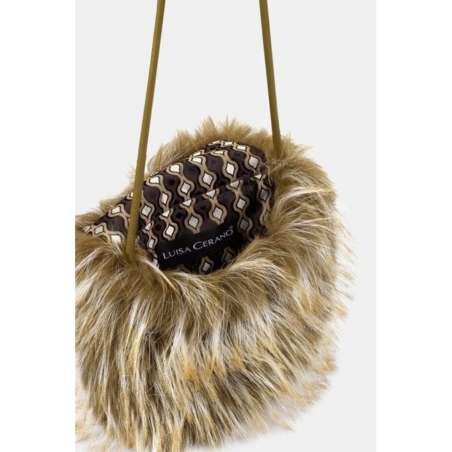 Luisa Cerano Boho bag in faux fur look multi