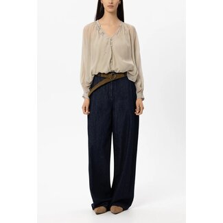 Luisa Cerano Luisa Cerano Kraagloze Blouse in Viscose Crepon