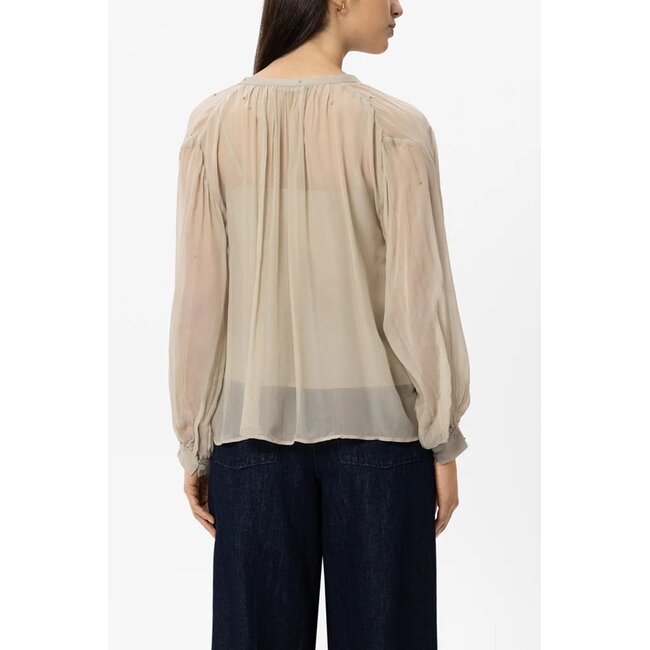Luisa Cerano Collarless Blouse in Viscose Crepon