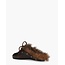 Posa Boat Loafer Mule Hairy Fur – Leather Coffee