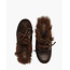 Posa Boat Loafer Mule Hairy Fur – Leather Coffee