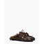 Posa Boat Loafer Mule Hairy Fur – Leather Coffee