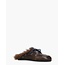 Posa Boat Loafer Mule Hairy Fur – Leather Coffee