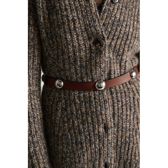 Dorothee Schumacher True Cuoio 3cm stud belt cinnamon