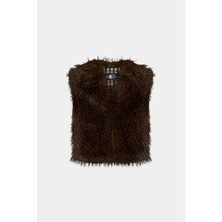 Luisa Cerano Luisa Cerano Boho gilet in faux fur look marone