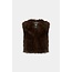 Luisa Cerano Boho gilet in faux fur look marone