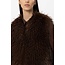 Luisa Cerano Boho gilet in faux fur look marone