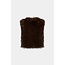Luisa Cerano Boho gilet in faux fur look marone