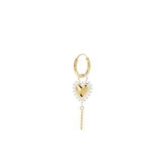 Anna + Nina Anna + Nina Single Bravery Heart Hoop Earring