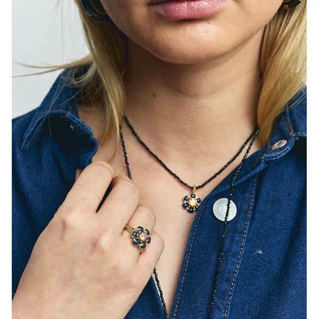 Anna + Nina Black Onyx Gemstone Necklace