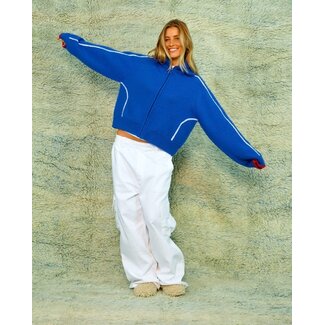 Sea me Happy Sea me Happy Scottie Zip Up Sweater Cobalt