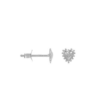 Anna + Nina Anna + Nina Single Bravery Heart Stud Silver